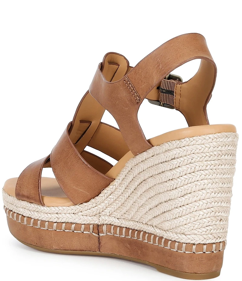 Kork-Ease Rayleigh Leather Platform Wedge Espadrille Sandals