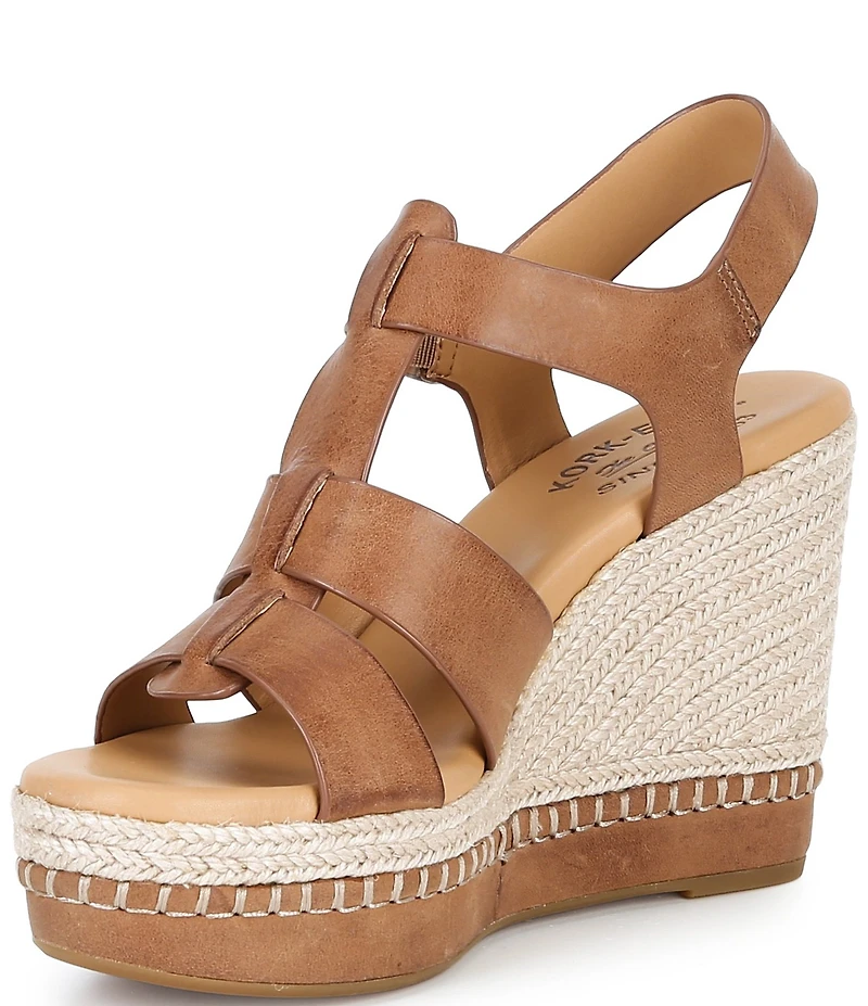 Kork-Ease Rayleigh Leather Platform Wedge Espadrille Sandals