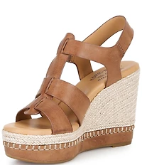 Kork-Ease Rayleigh Leather Platform Wedge Espadrille Sandals