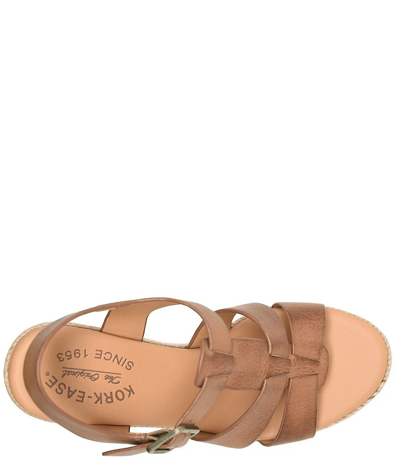 Kork-Ease Rayleigh Leather Platform Wedge Espadrille Sandals