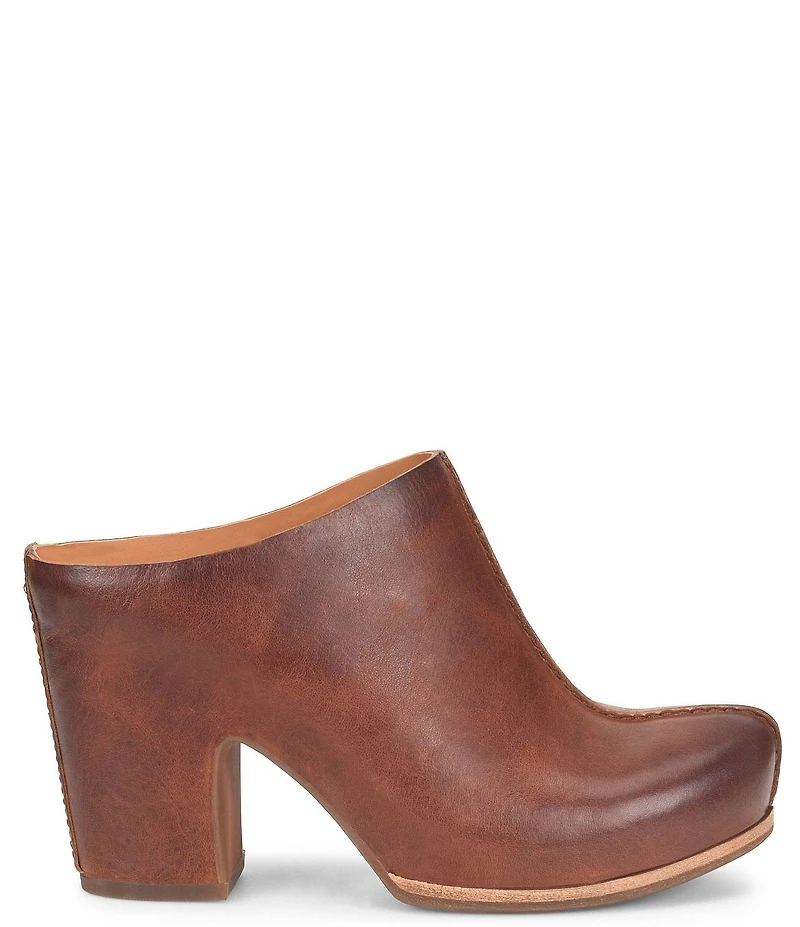 Kork-Ease Sagano Leather Block Heel Clogs