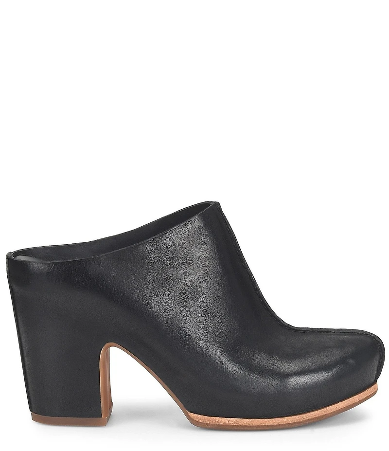 Kork-Ease Sagano Leather Block Heel Clogs