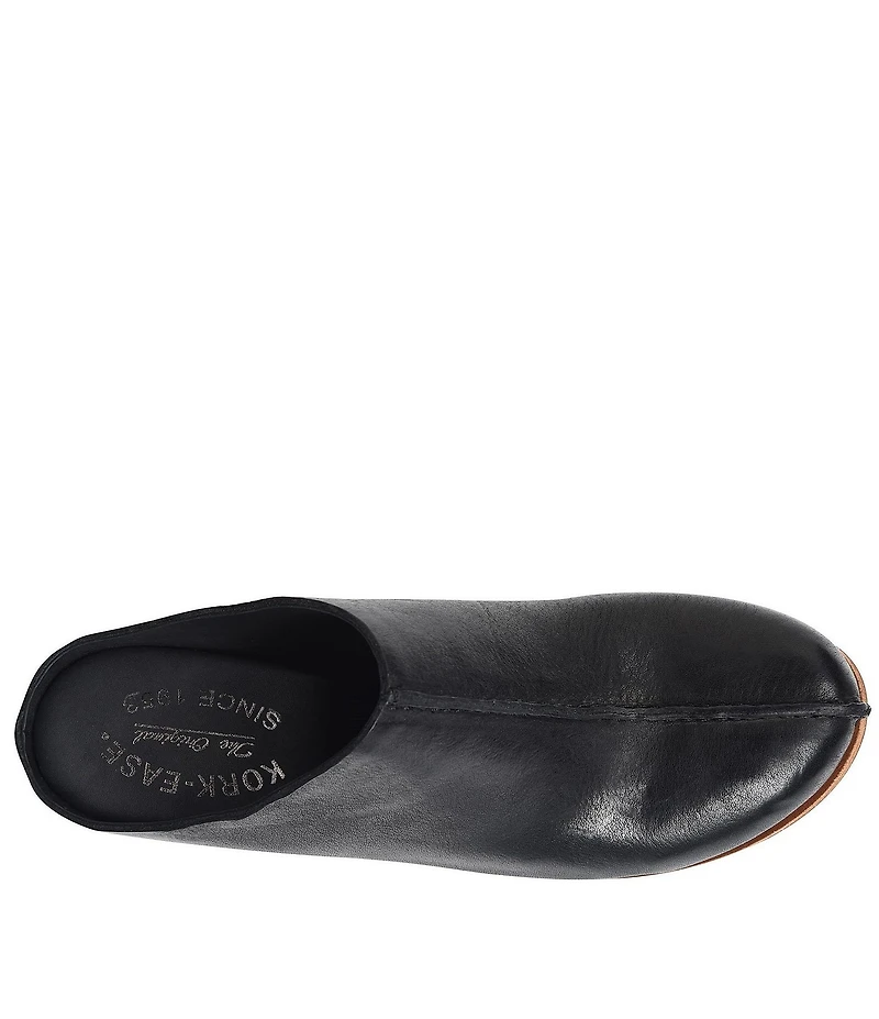 Kork-Ease Sagano Leather Block Heel Clogs