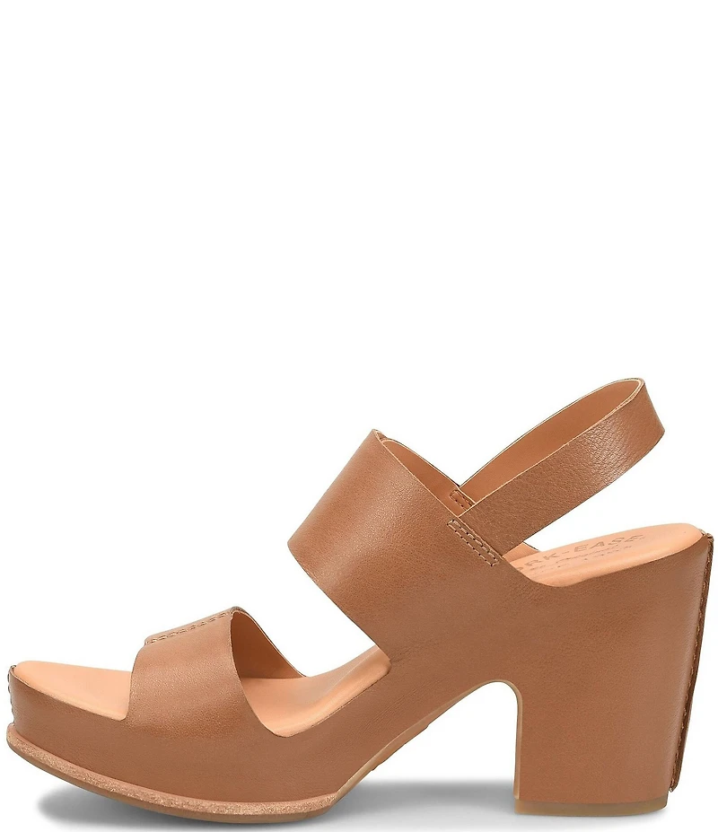 Kork-Ease San Carlos Leather Buckle Platform Block Heel Clog Sandals