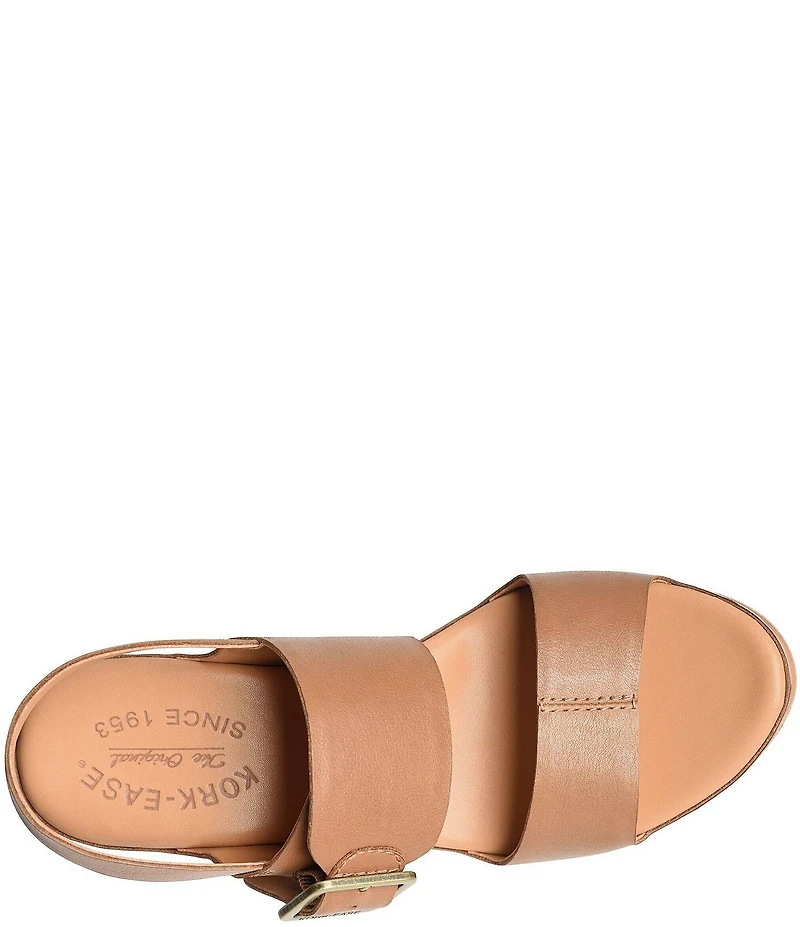 Kork-Ease San Carlos Leather Buckle Platform Block Heel Clog Sandals