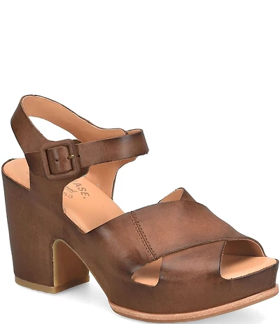 Kork-Ease San Isabel Leather Block Heel Sandals