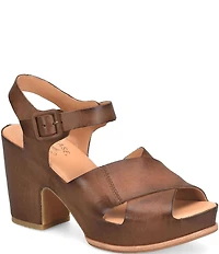 Kork-Ease San Isabel Leather Block Heel Sandals