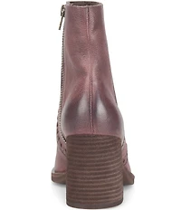 Kork-Ease Shilo Leather Artisan Whipstitch Detail Block Heel Booties