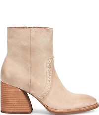 Kork-Ease Shilo Leather Artisan Whipstitch Detail Block Heel Booties