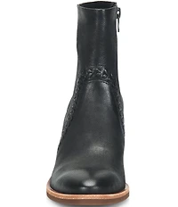 Kork-Ease Shilo Leather Artisan Whipstitch Detail Block Heel Booties