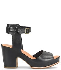 Kork-Ease Stasia Leather Covered Heel Ankle Strap Platform Sandals