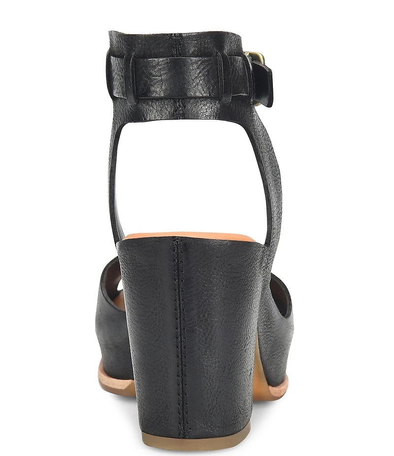 Kork-Ease Stasia Leather Covered Heel Ankle Strap Platform Sandals