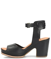 Kork-Ease Stasia Leather Covered Heel Ankle Strap Platform Sandals