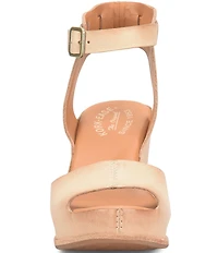 Kork-Ease Stasia Leather Covered Heel Ankle Strap Platform Sandals