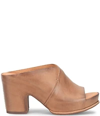 Kork-Ease Stowe Leather Block Heel Platform Slide Sandals