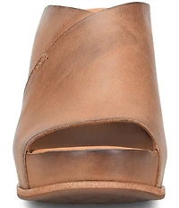 Kork-Ease Stowe Leather Block Heel Platform Slide Sandals