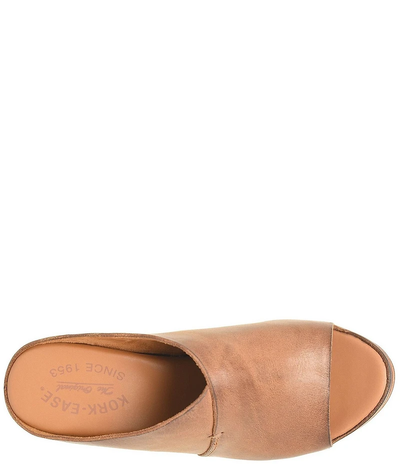 Kork-Ease Stowe Leather Block Heel Platform Slide Sandals