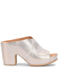 Kork-Ease Stowe Leather Block Heel Platform Slide Sandals