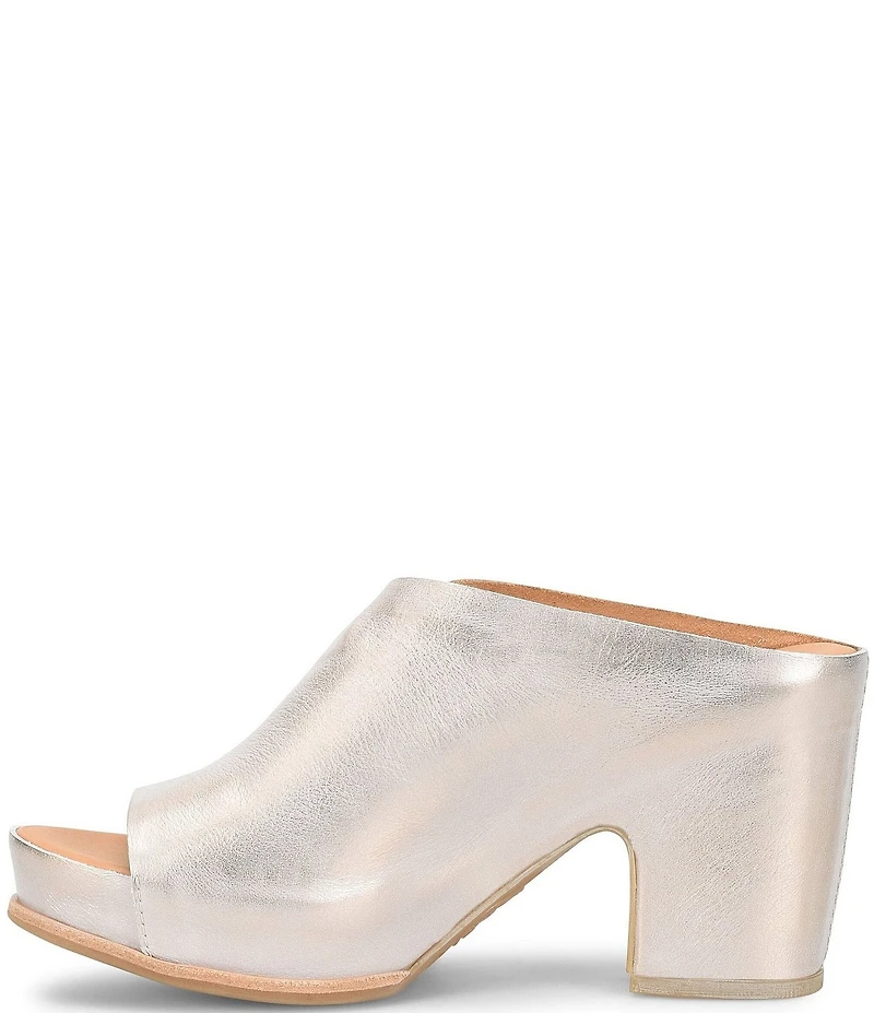 Kork-Ease Stowe Leather Block Heel Platform Slide Sandals