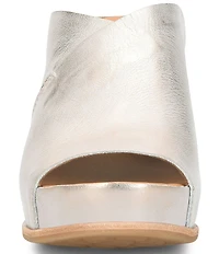 Kork-Ease Stowe Leather Block Heel Platform Slide Sandals