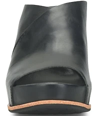 Kork-Ease Stowe Leather Block Heel Platform Slide Sandals