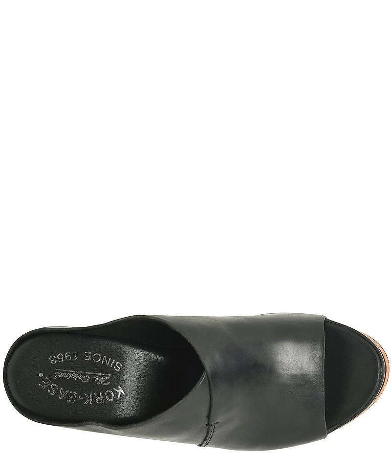 Kork-Ease Stowe Leather Block Heel Platform Slide Sandals