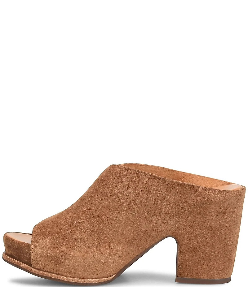 Kork-Ease Stowe Suede Block Heel Platform Slide Sandals