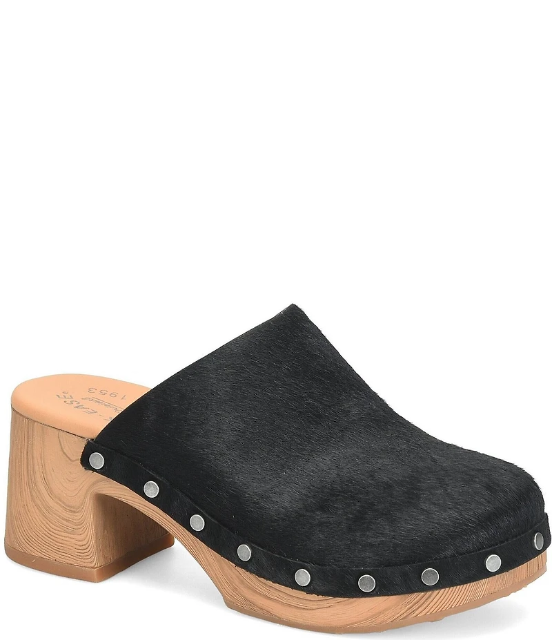 Kork-Ease Talisa Hair Calf Studded Block Heel Mule Clogs