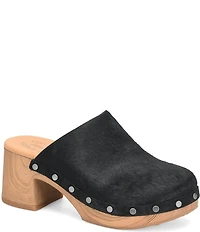 Kork-Ease Talisa Hair Calf Studded Block Heel Mule Clogs