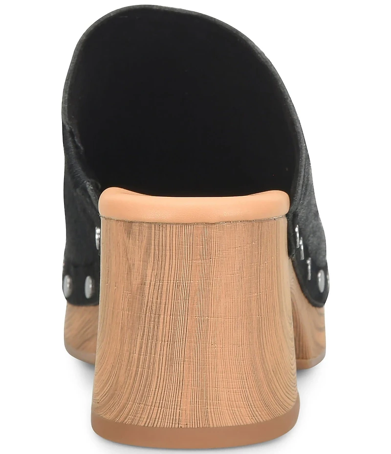 Kork-Ease Talisa Hair Calf Studded Block Heel Mule Clogs