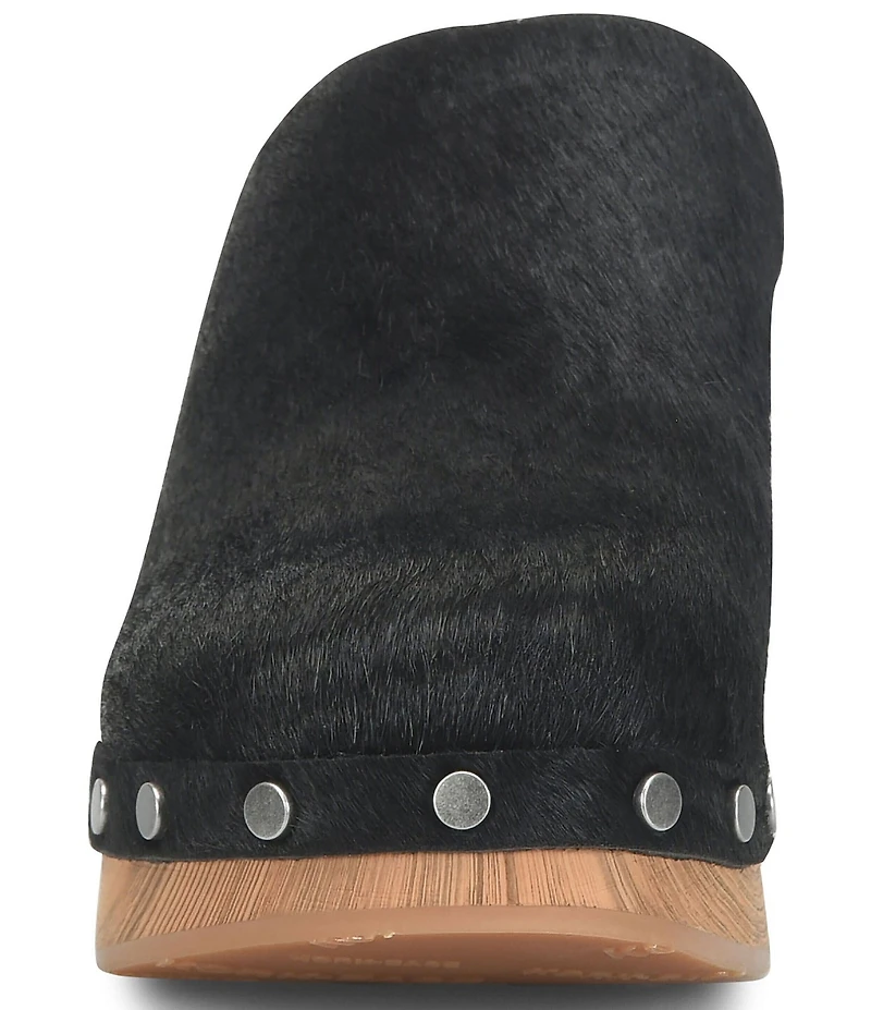 Kork-Ease Talisa Hair Calf Studded Block Heel Mule Clogs