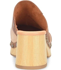 Kork-Ease Tay Leather Studded Patchwork Block Heel Clogs