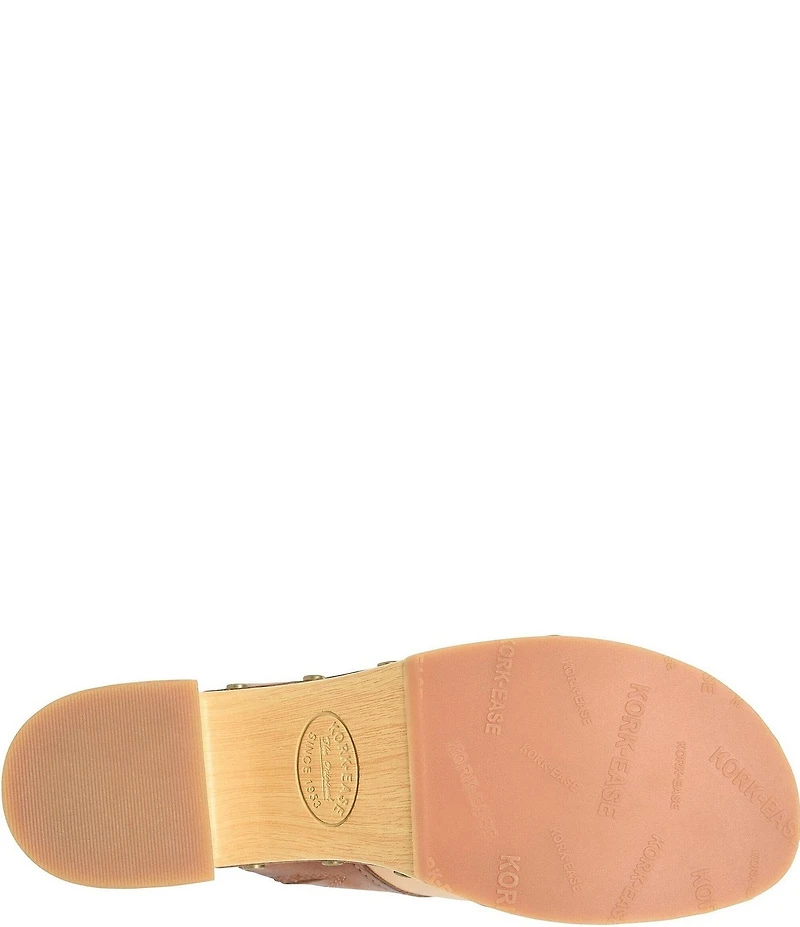 Kork-Ease Tay Leather Studded Patchwork Block Heel Clogs