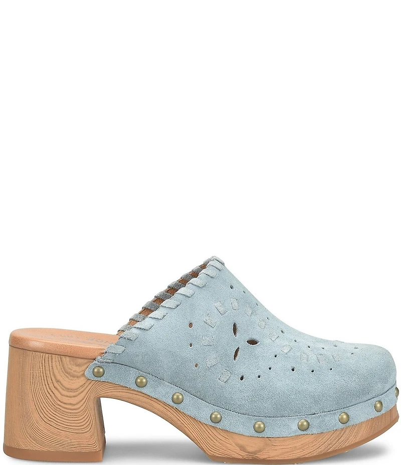 Kork-Ease Tomika Woven Suede Block Heel Mule Clogs