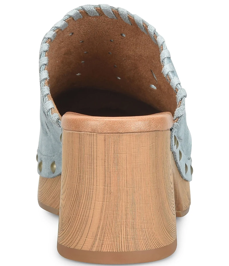 Kork-Ease Tomika Woven Suede Block Heel Mule Clogs