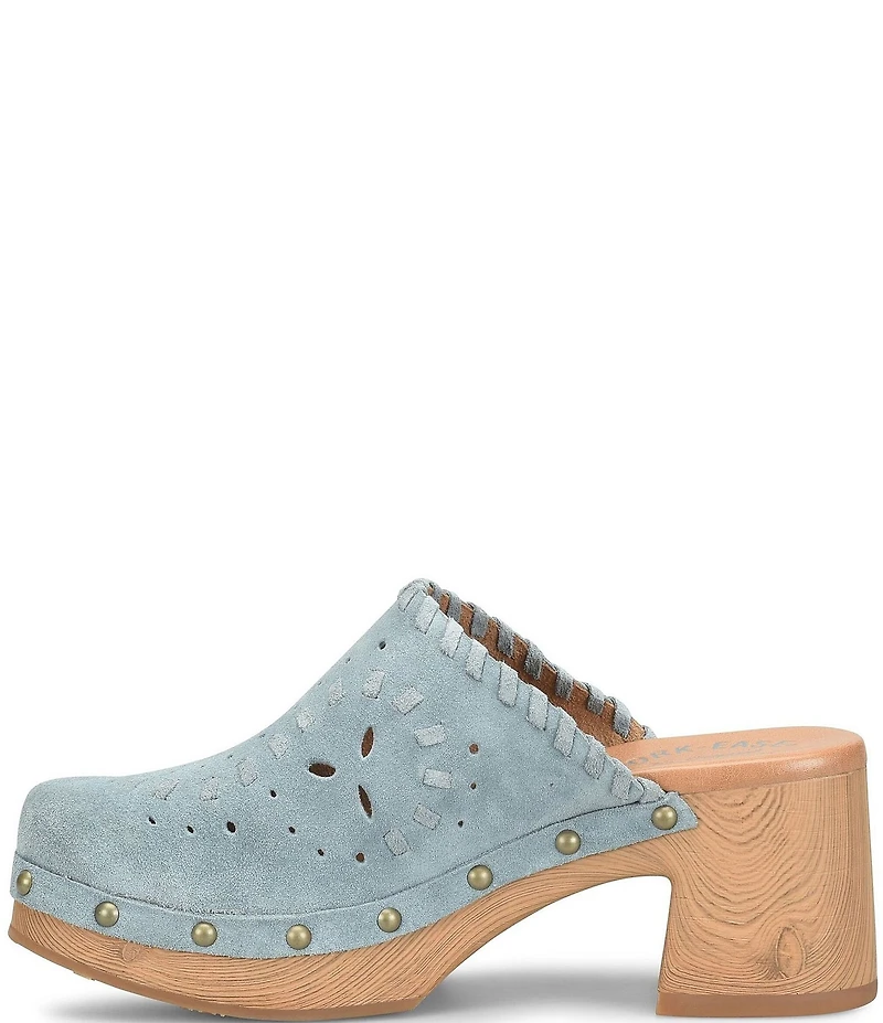 Kork-Ease Tomika Woven Suede Block Heel Mule Clogs