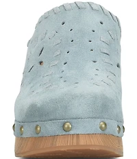 Kork-Ease Tomika Woven Suede Block Heel Mule Clogs