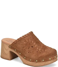 Kork-Ease Tomika Woven Suede Block Heel Mule Clogs