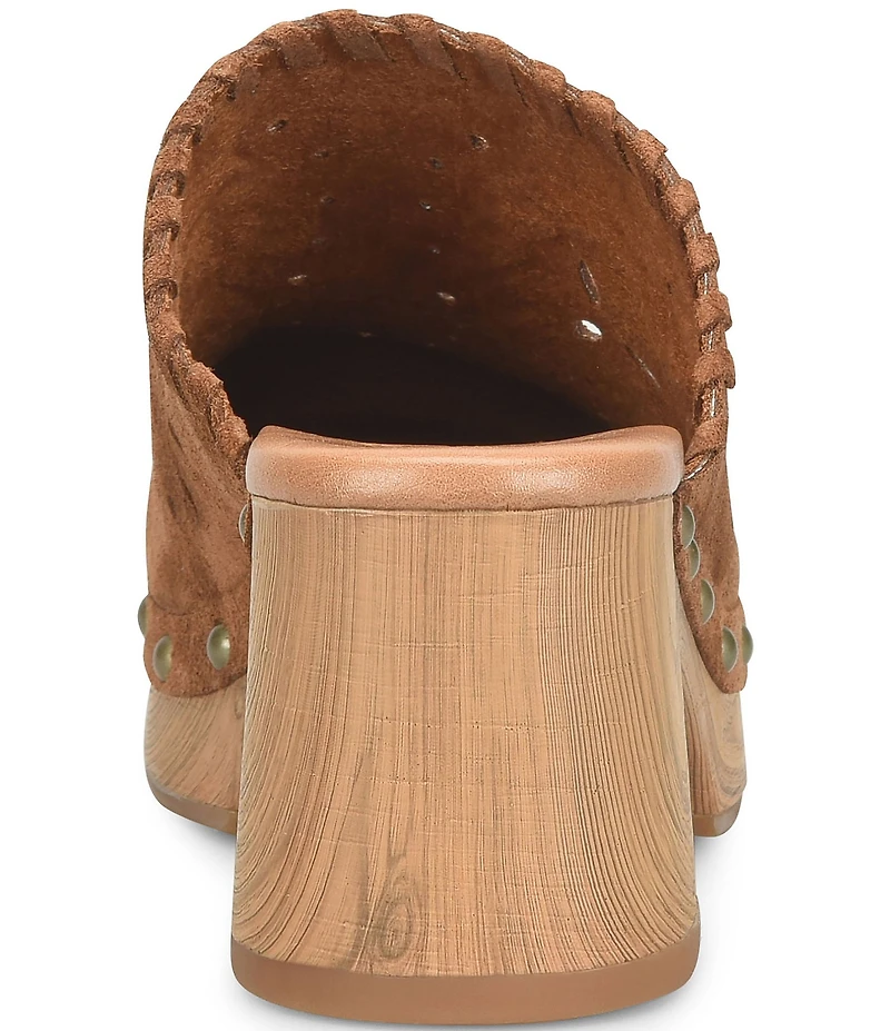 Kork-Ease Tomika Woven Suede Block Heel Mule Clogs