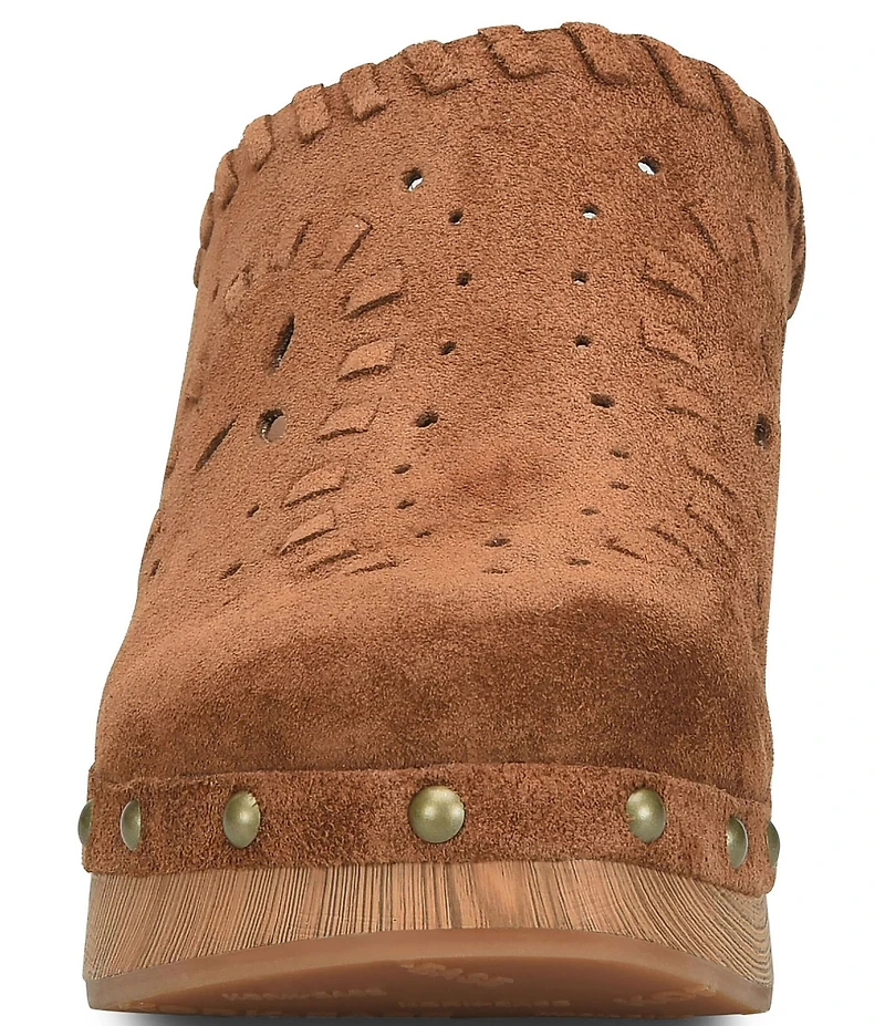 Kork-Ease Tomika Woven Suede Block Heel Mule Clogs