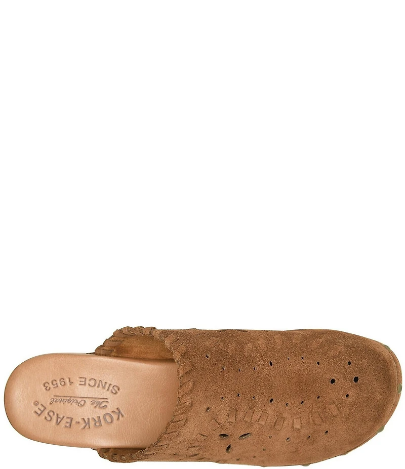 Kork-Ease Tomika Woven Suede Block Heel Mule Clogs