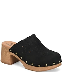 Kork-Ease Tomika Woven Suede Block Heel Mule Clogs