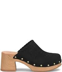 Kork-Ease Tomika Woven Suede Block Heel Mule Clogs