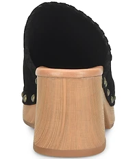 Kork-Ease Tomika Woven Suede Block Heel Mule Clogs