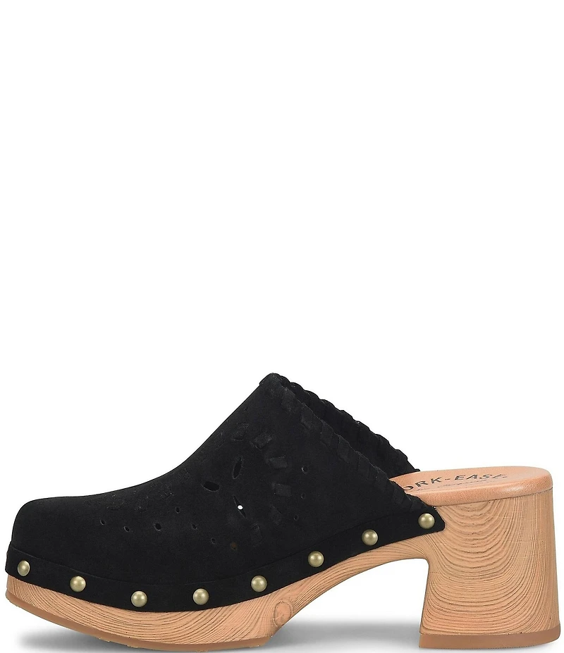Kork-Ease Tomika Woven Suede Block Heel Mule Clogs
