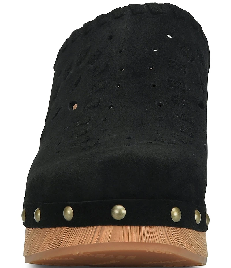 Kork-Ease Tomika Woven Suede Block Heel Mule Clogs