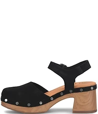 Kork-Ease Tribeca Suede Ankle Strap Block Heel Platform Clogs