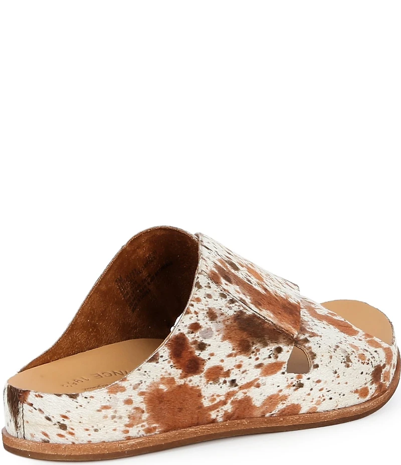 Kork-Ease Tutsi Cow Print Calf Hair Cross Band Slide Sandals