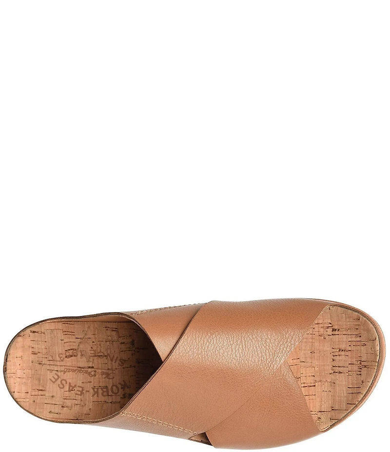 Kork-Ease Tutsi Cross Band Leather Slide Sandals