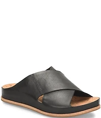 Kork-Ease Tutsi Cross Band Leather Slide Sandals